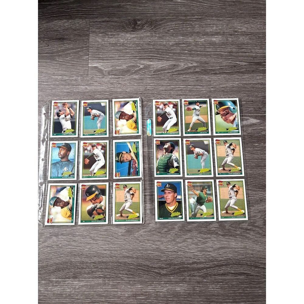 1991 Topps Oakland Athletics Team Lot Vintage MLB Baseball Cards Eckersley Welch
